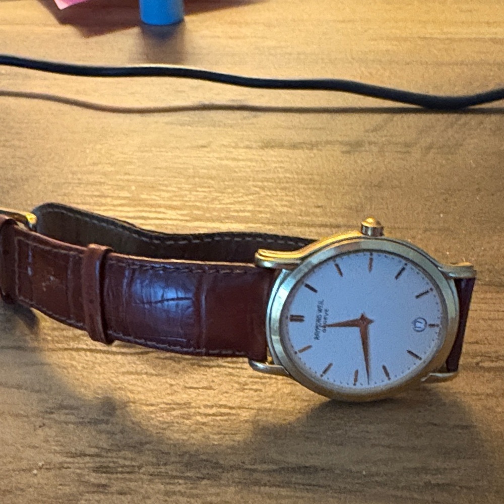 Raymond Weil Gold Case with Brown Leather Strap Watch - Picture 3 of 3